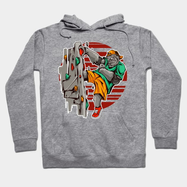 gorilla climbing Hoodie by Mako Design 